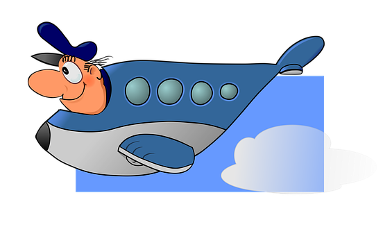 Cartoon Airplane Character PNG