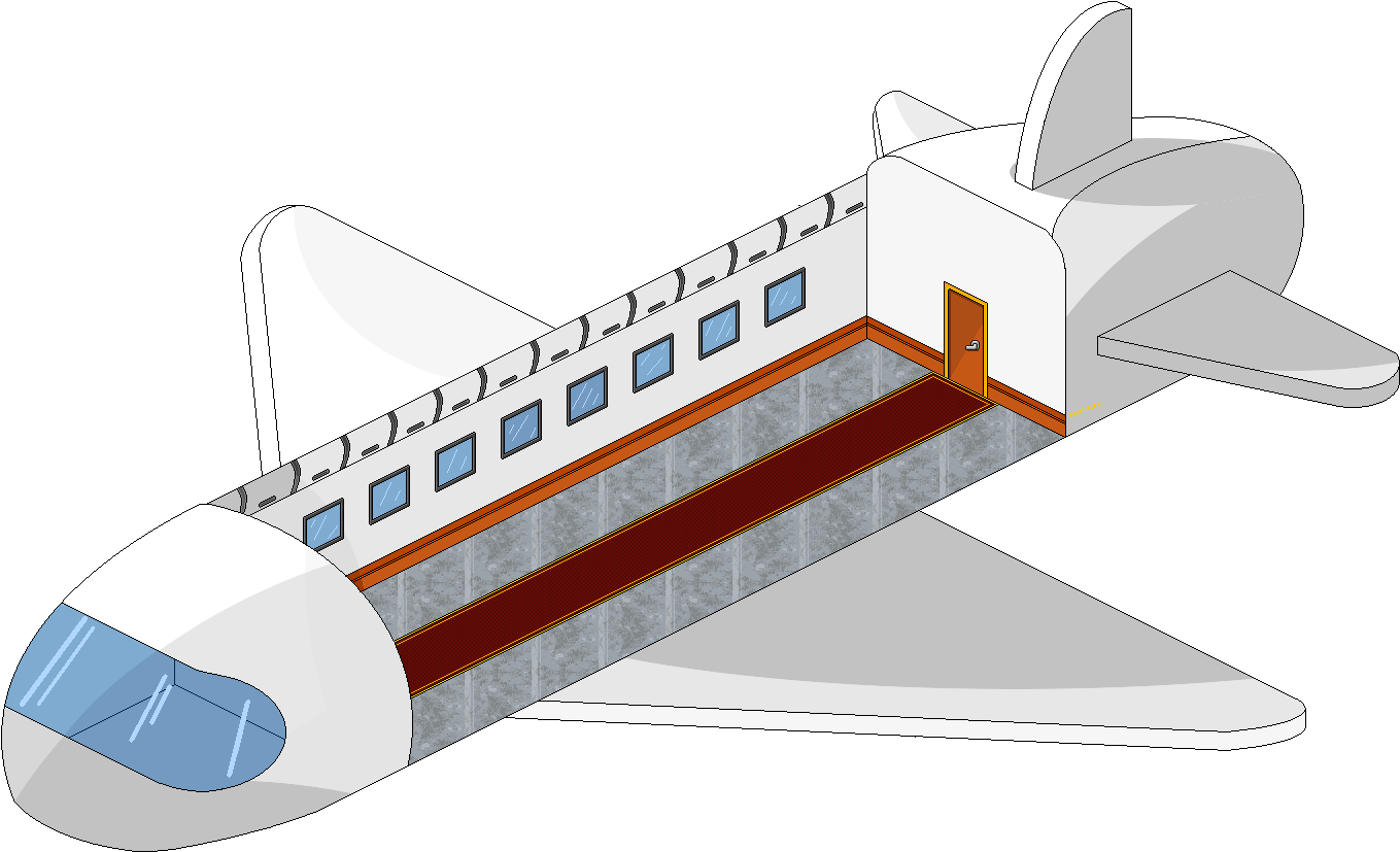 Cartoon Airplane Cutaway View PNG