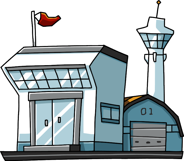 Cartoon Airport Terminal Illustration PNG