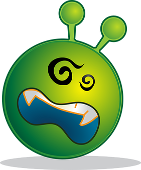 Cartoon Alien Emoji Graphic PNG