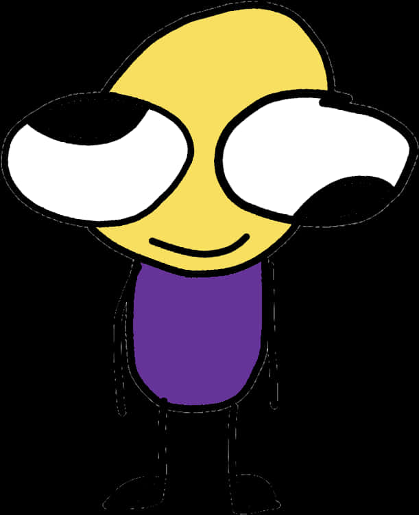 Cartoon Alien Smiling Character PNG