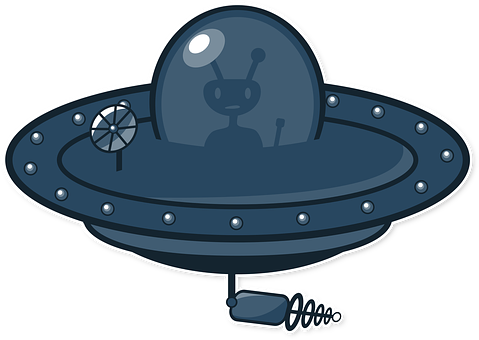 Cartoon Alien Spaceship Vector PNG