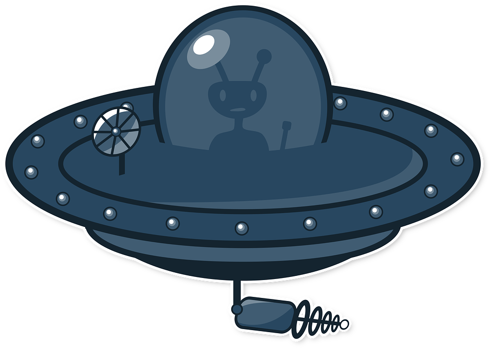 Cartoon Alien Spaceship Vector PNG