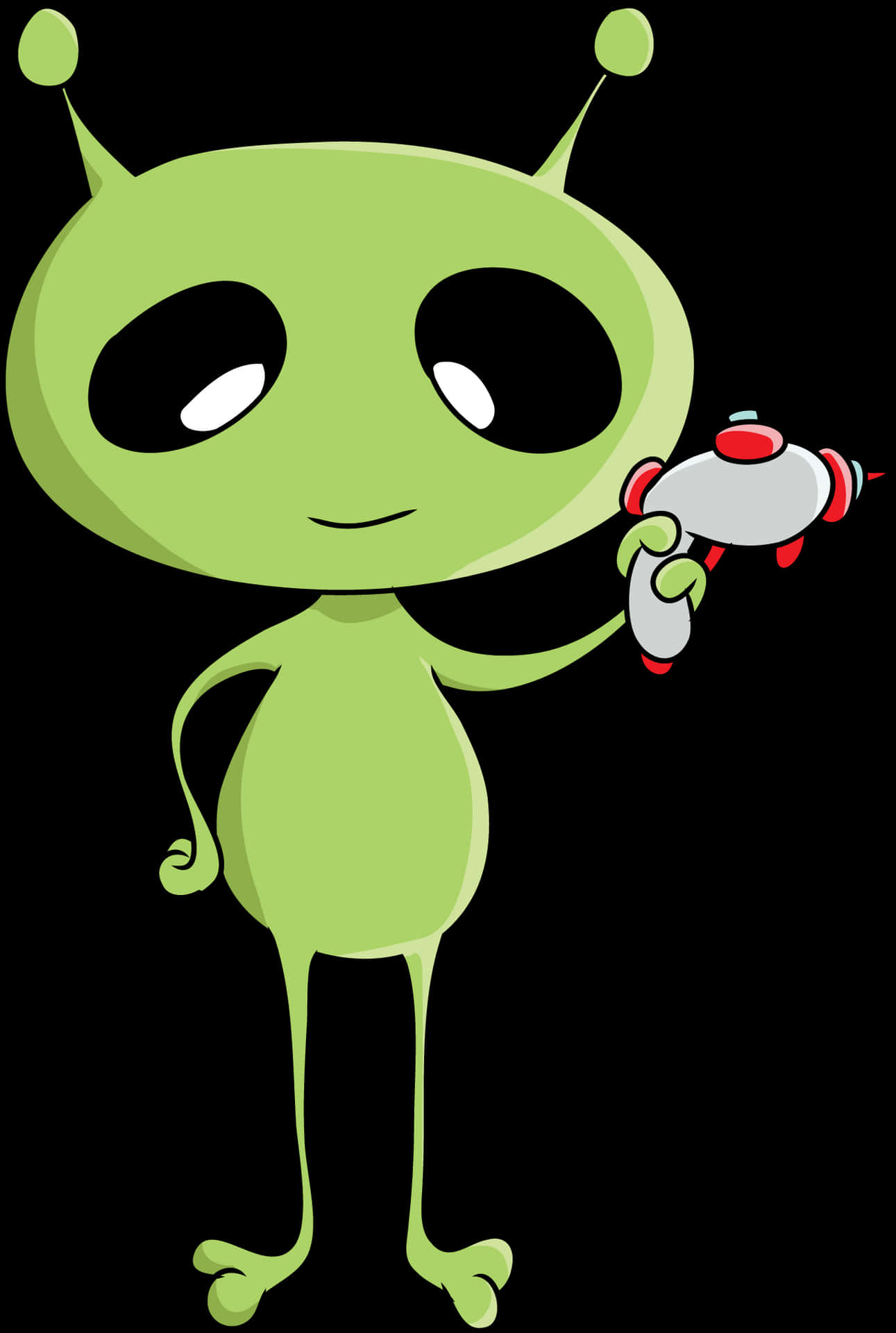 Download Cartoon Alien With Ray Gun | Wallpapers.com