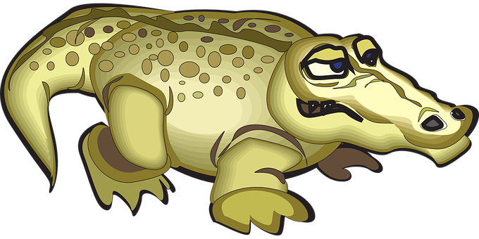 Cartoon Alligator Illustration PNG