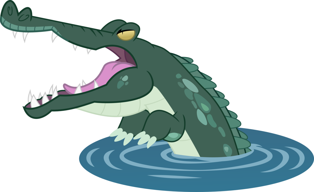 Cartoon Alligator In The Water PNG