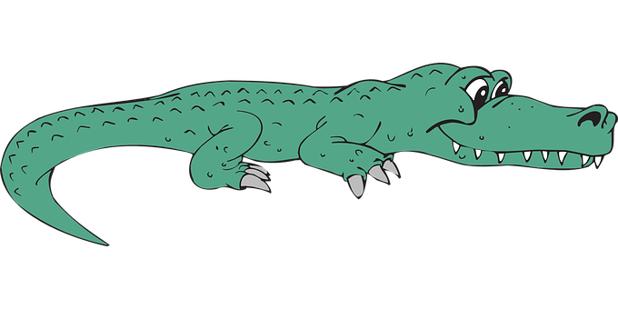 Cartoon Alligator Smiling PNG