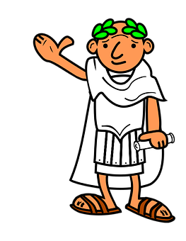 Cartoon Ancient Roman Man Illustration PNG