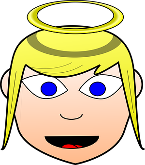 Cartoon Angel Face Graphic PNG