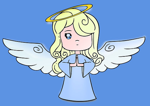 Cartoon Angel Praying Illustration PNG