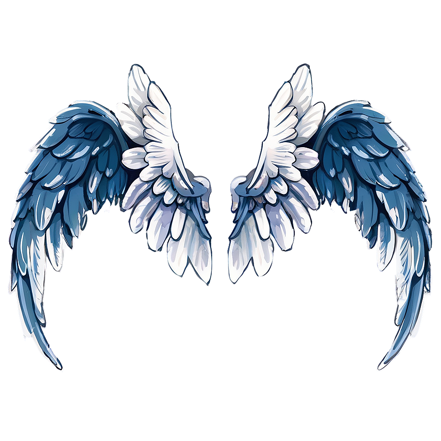 Download Cartoon Angel Wings Artwork Png Noc36 | Wallpapers.com