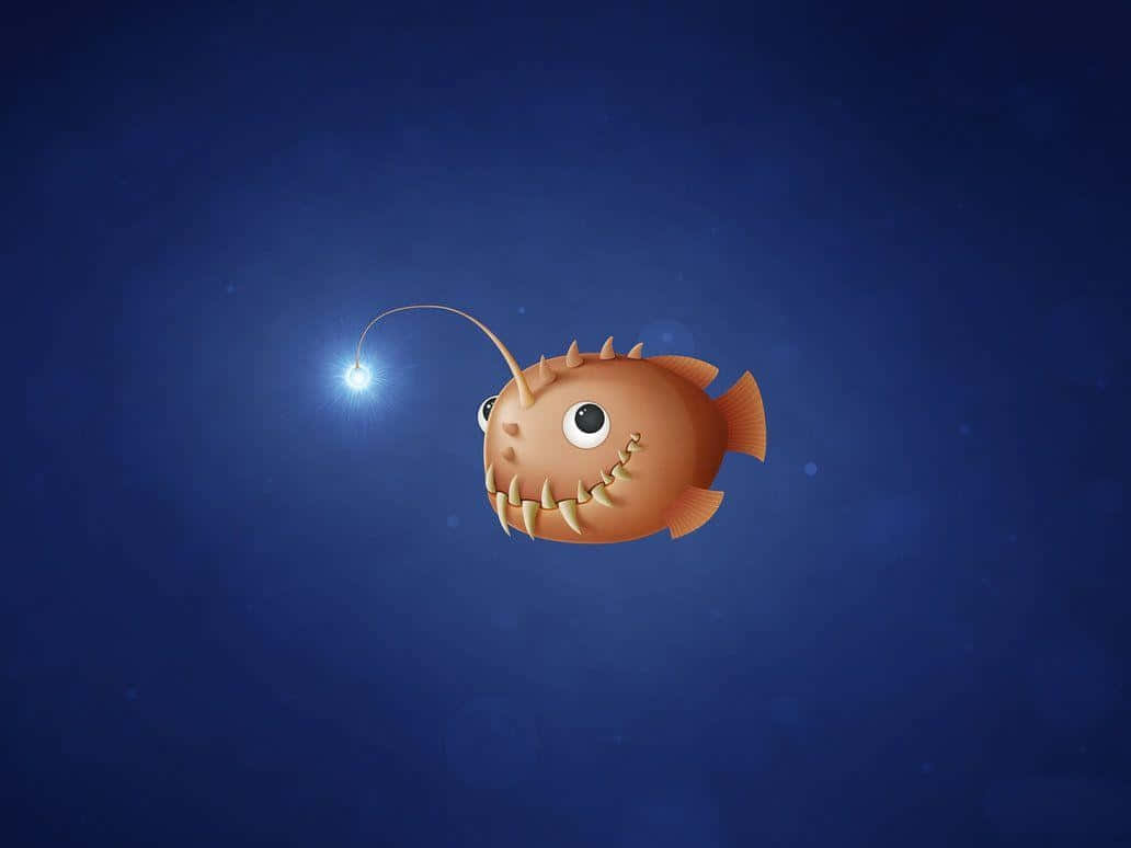 Cartoon Anglerfish Illustratie Achtergrond