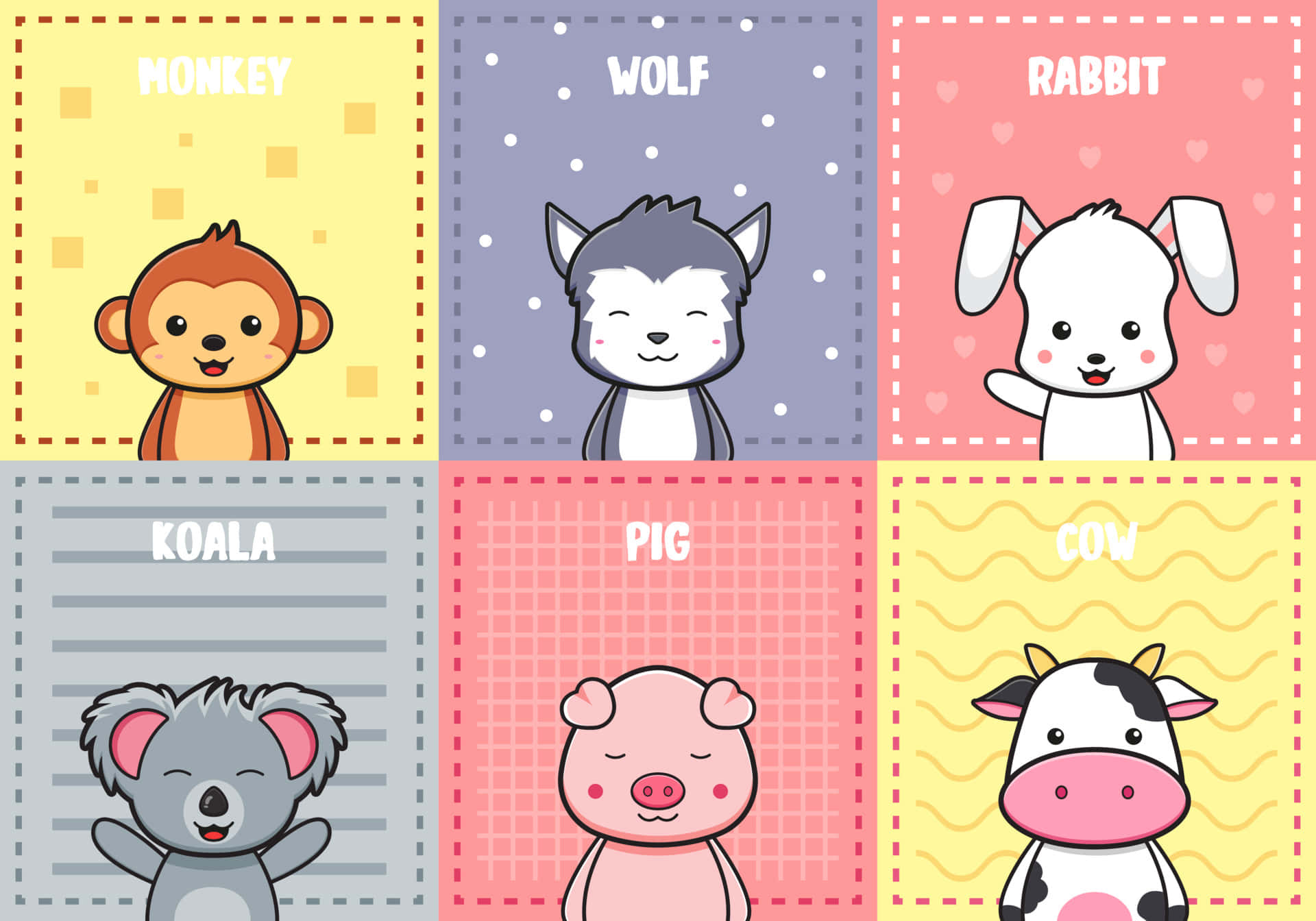 Cartoon Animal Names Wallpaper