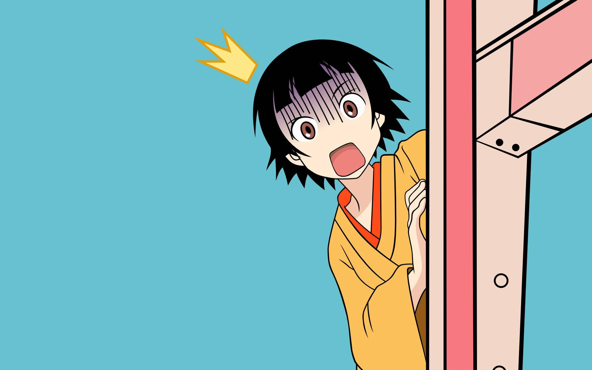 Cartoon anime princess feeling surprised wallpaper.