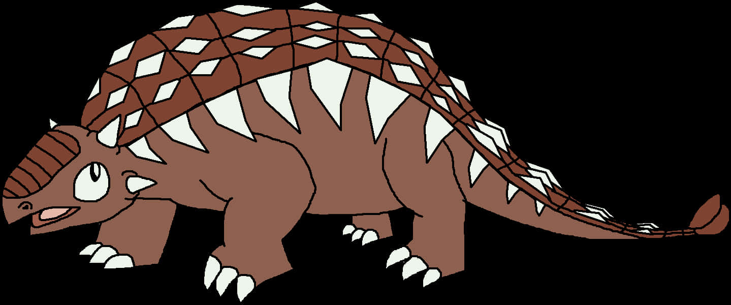 Cartoon_ Ankylosaurus_ Illustration PNG