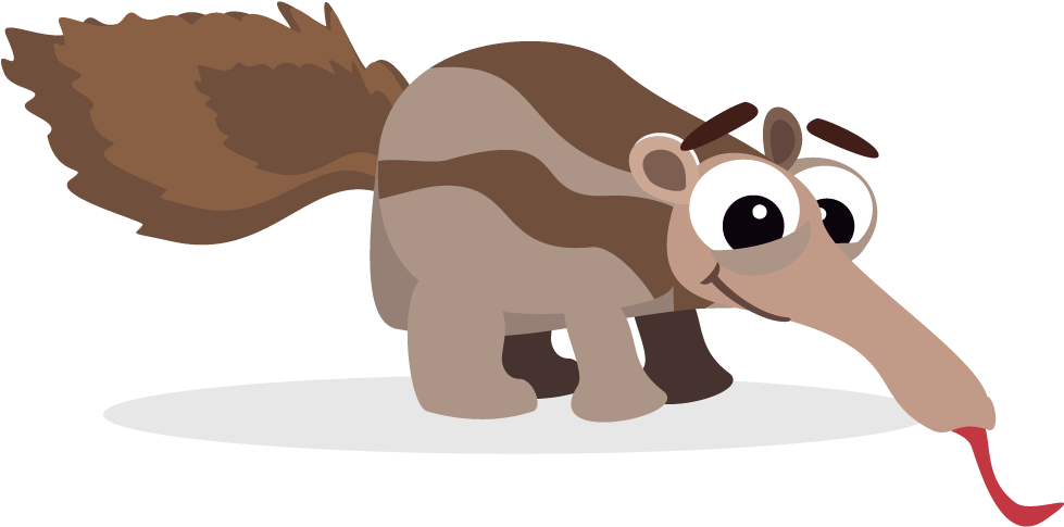 Cartoon Anteater Illustration PNG