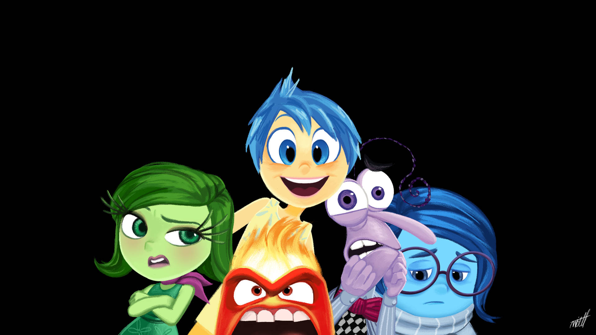 The cast of Pixar's classic movie - Inside Out Wallpaper