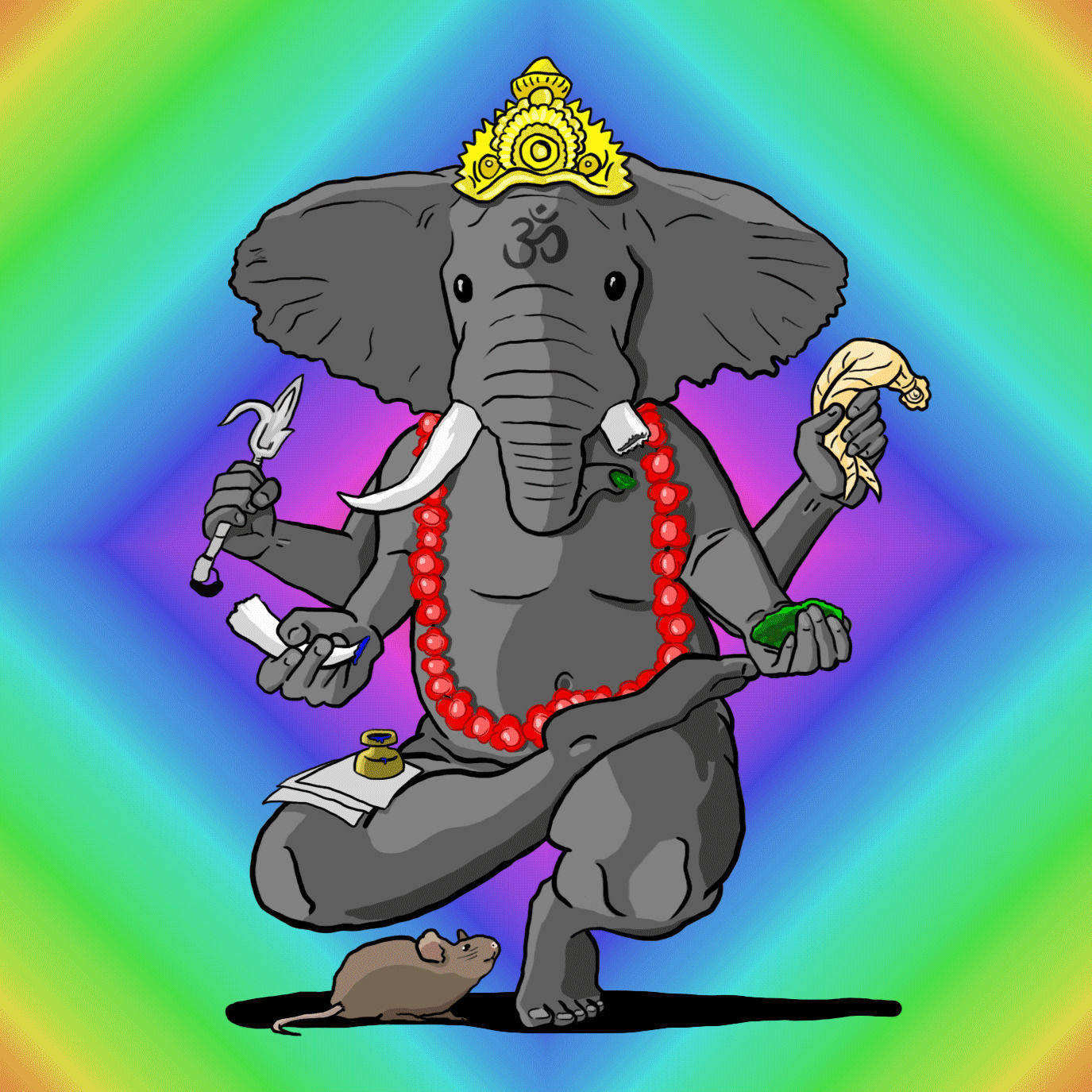 Download Cartoon Art Of Lord Ganesha Wallpaper 