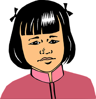 Cartoon Asian Child Portrait PNG