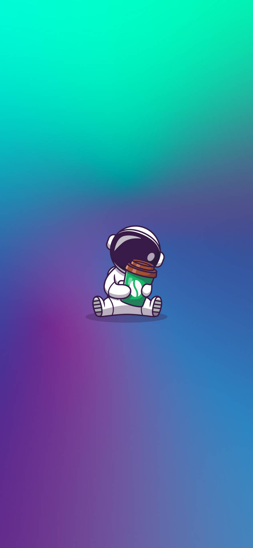 Cartoon Astronaut And Coffee Takeout Wallpaper