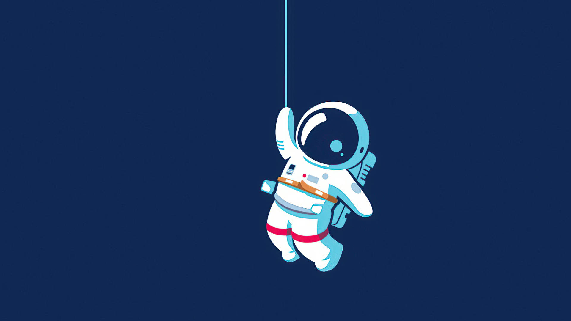 Cartoon Astronaut Dangling By A Thread
