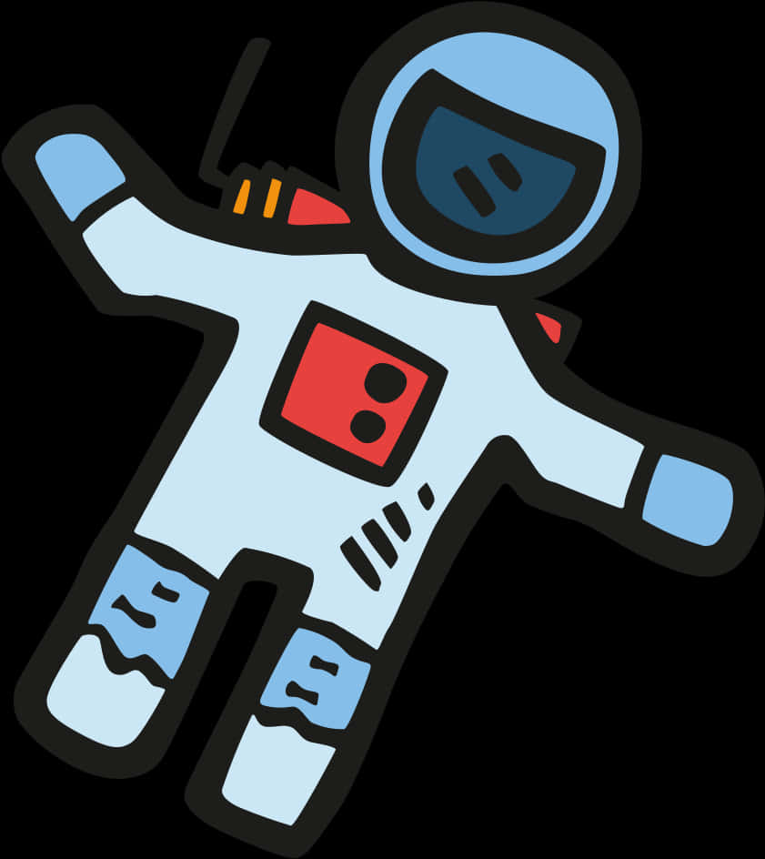 Cartoon Astronaut Floatingin Space PNG