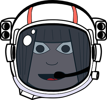 Cartoon Astronaut Helmet Portrait PNG