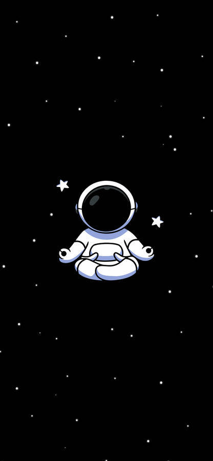 Cartoon Astronaut Meditating Wallpaper