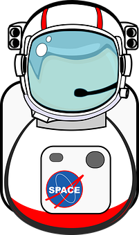 Cartoon Astronaut Space Mission Logo PNG
