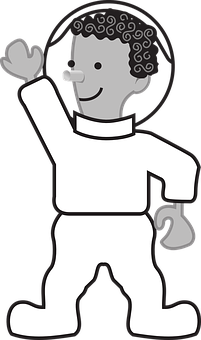 Cartoon Astronaut Waving Hello PNG