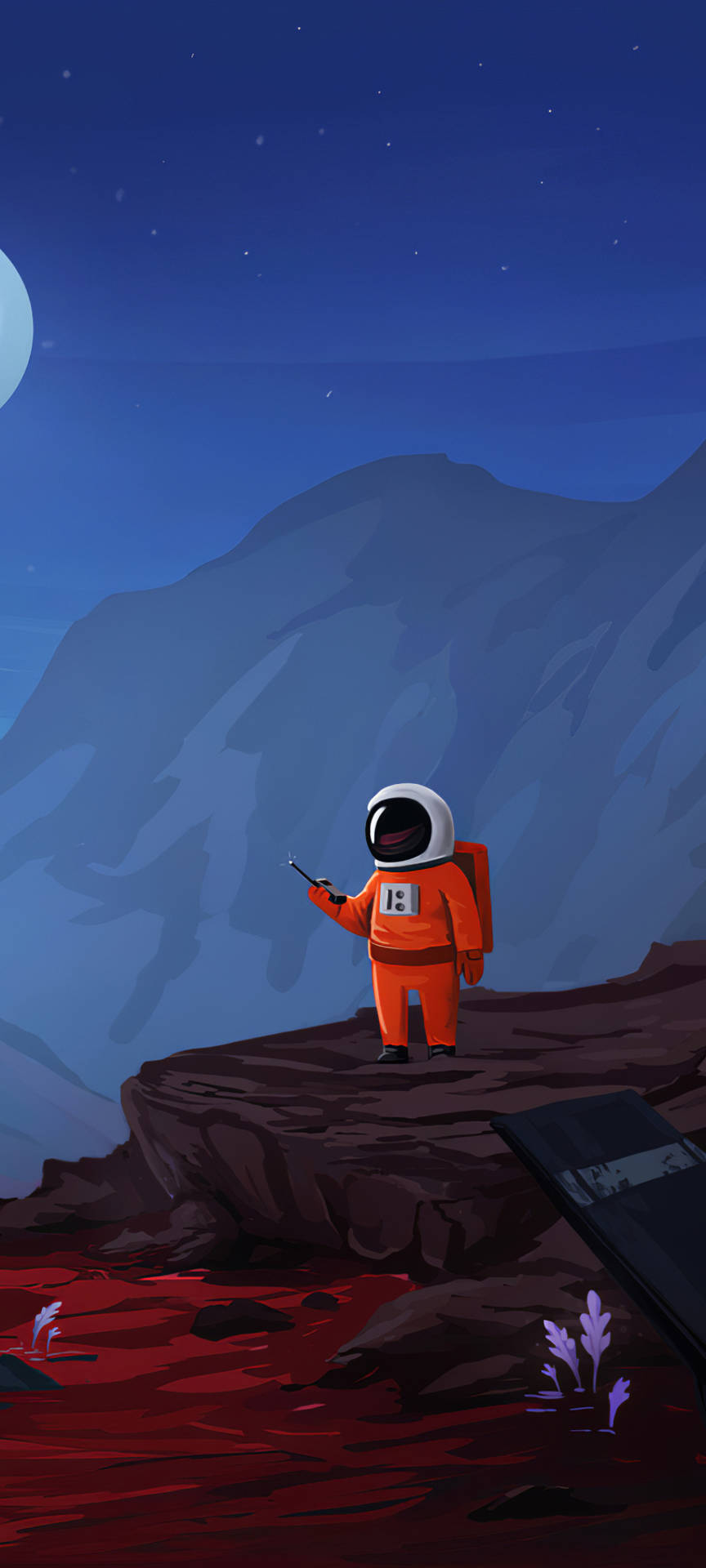 Cartoon Astronaut With Walkie-talkie