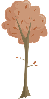 Cartoon Autumn Tree Illustration PNG