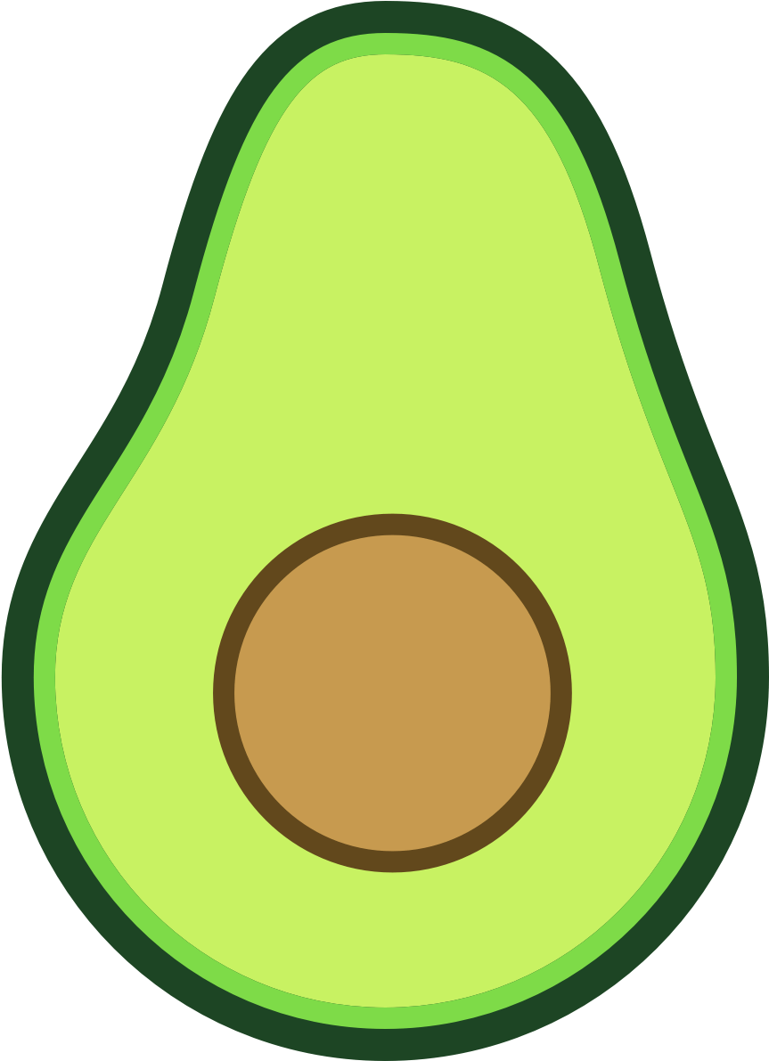 Cartoon Avocado Half Illustration PNG