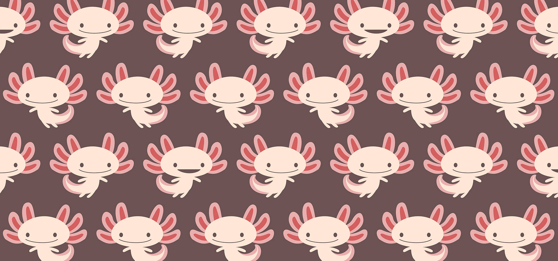 Cartoon Axolotl Pattern Wallpaper