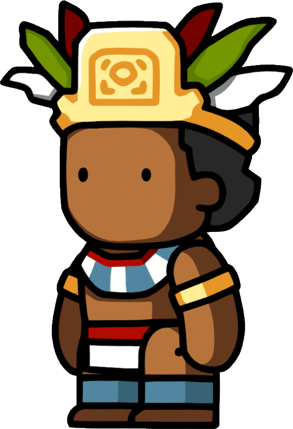 Cartoon Aztec Warrior Standing PNG