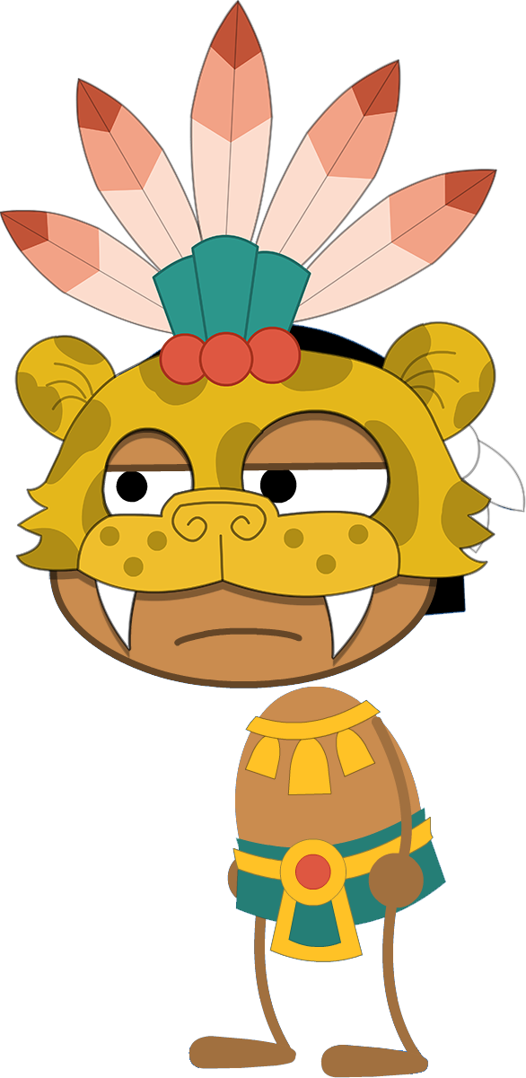 Cartoon Aztec Warrior Standing PNG