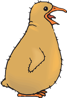 Cartoon Baby Chick Vocalizing PNG