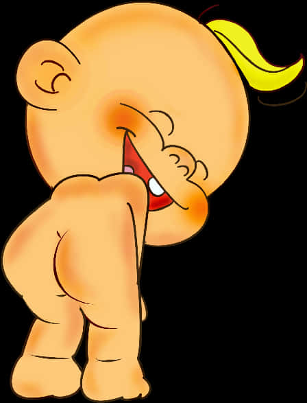 Cartoon Baby Picking Nose PNG