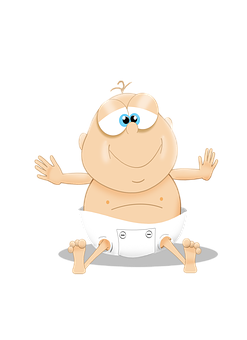 Cartoon Baby Sitting Happy PNG