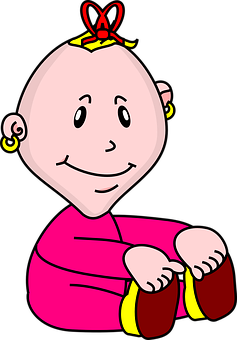 Cartoon Baby Sitting Smile.png PNG