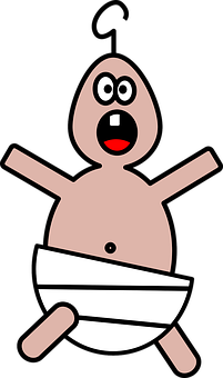 Cartoon Baby Surprised Expression PNG