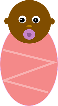 Cartoon Baby Wrappedin Pink Blanket PNG