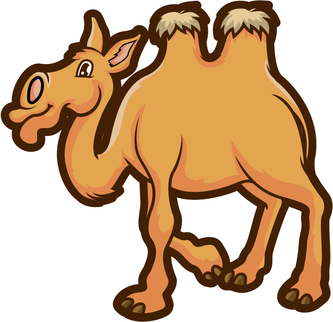 Cartoon Bactrian Camel Illustration.png PNG