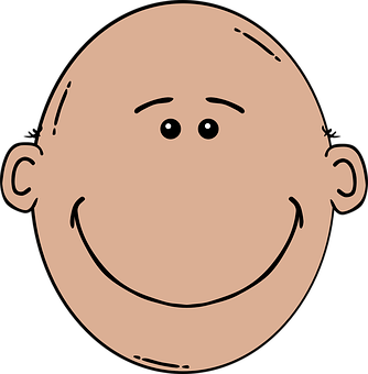 Cartoon Bald Head Smiling PNG
