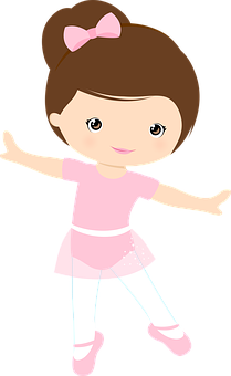 Cartoon Ballerina Girl PNG