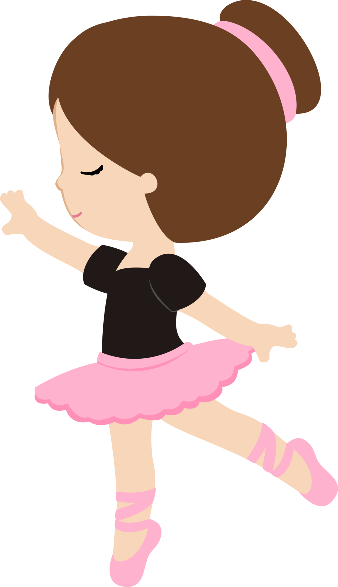 Cartoon Ballerinain Pink Tutu PNG