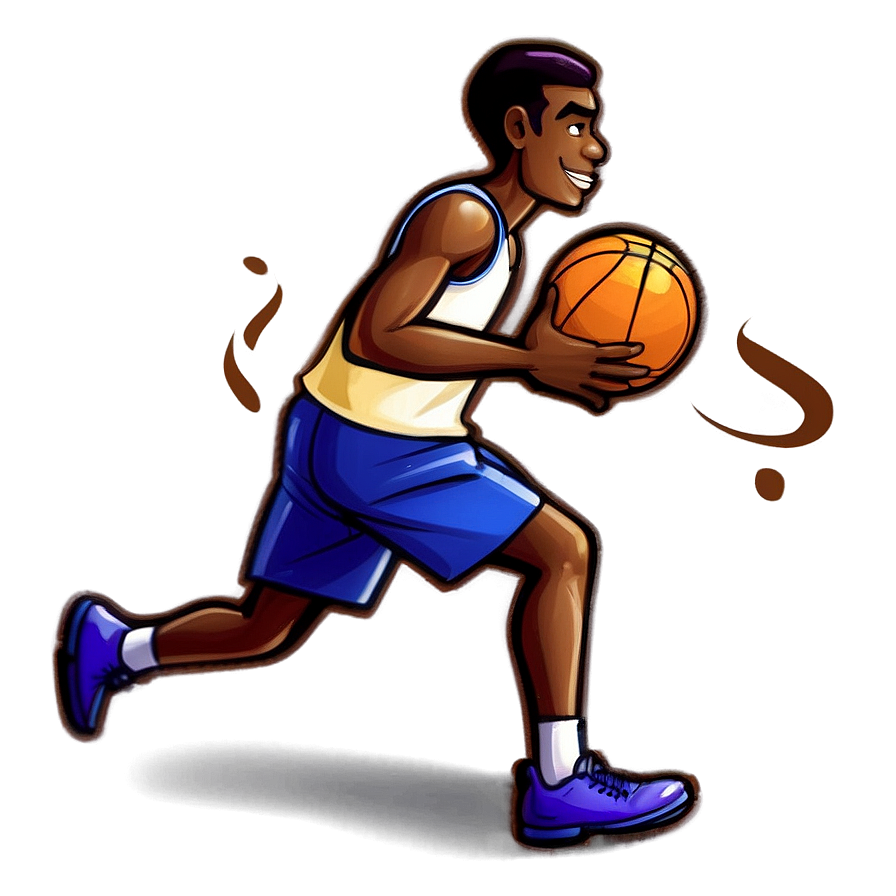 Cartoon Basketball Player Dribbling Png Jlr31 PNG