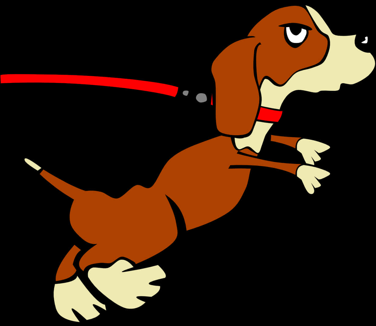Cartoon Basset Hound Leaping PNG
