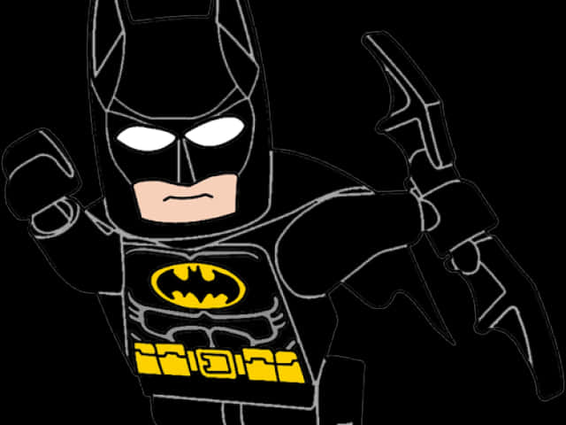 Cartoon Batman Ready For Action PNG