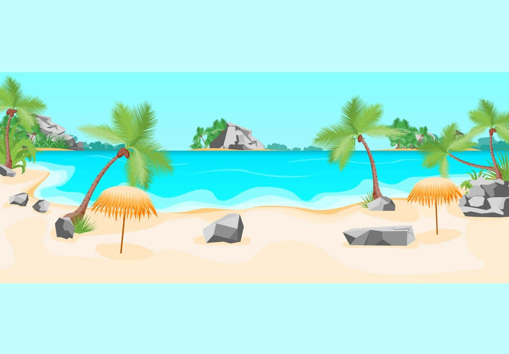 ¡tómateun Descanso Y Disfruta De La Vista En Playa De Cartoons!